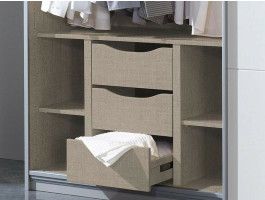 Bloc-tiroir + etagères BETA lin naturel