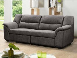 Canapé relax électrique OSIRIS 3 places tissu gris foncé