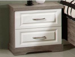 Chevet IVANA 2 tiroirs truffe/porcelaine