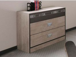 Commode FACTORY 3 tiroirs gris loft/gris ombre
