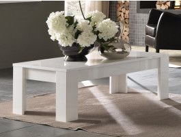 Table basse MADONNA rectangulaire blanc laque