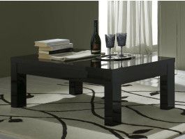Table basse ROMEO rectangulaire noir laque