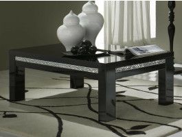 Table basse REBECCA rectangulaire noir laque