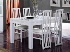 Table repas REBECCA 190 blanc laque