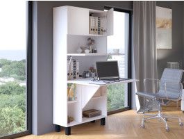 Armoire bureau HOMELA 4 portes blanc