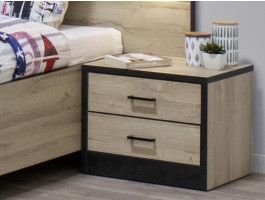 Chevet NORI 2 tiroirs chêne français