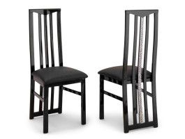 Lot de 2 chaises REBECCA noir laqué