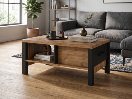 Table basse OLIANNE 90 cm epicéa appenzeller/noir