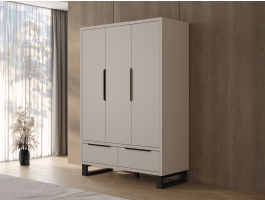 Armoire HAMETTE 3 portes 2 tiroirs cachemire