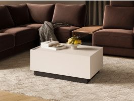 Table basse avec coffre EKOWA 90 cm cachemire/noir