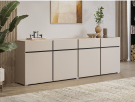 Buffet/bahut CROSSAIR 4 portes 4 tiroirs cachemire