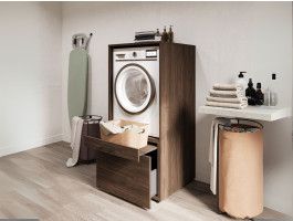 Meuble WASHING 1 machine noyer