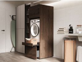 Meuble WASHING 1 machine LARGE noyer