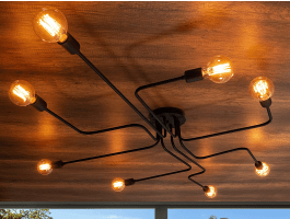 Plafonnier TRUVANA 8 lampes noir