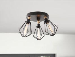 Plafonnier LOLO 3 lampes noir