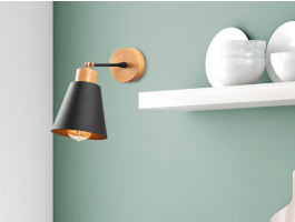 Applique murale MANORIA 1 lampe noir