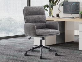 Chaise de bureau AIMONS tissu raven gris foncé