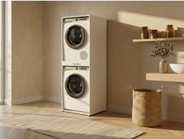 Meuble WASHING 2 machines superposées MEDIUM blanc