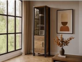 Colonne OLIANNE 2 portes épicéa appenzeller/noir