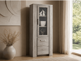 Vitrine ELIA 2 portes chêne rustique