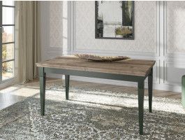 Table repas extensible EVOCO 160 > 240 cm chêne ribbec/vert