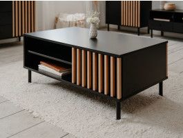 Table basse rectangulaire MANZANA chêne artisan/anthracite