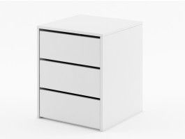 Bloc-tiroir ARTEMIS 3 tiroirs blanc mat