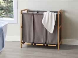 Trieur à linge WASHING 3 compartiments gris