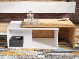 Table basse KINGSTON DELUXE chêne doré/blanc