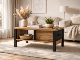 Table basse OLIANNE 90 cm epicéa appenzeller/noir