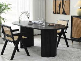Table repas ovale LUNARA 180 cm chêne noir