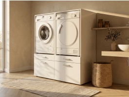 Meuble WASHING 2 machines côte à côte MEDIUM blanc