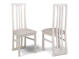 Lot de 2 chaises REBECCA blanc laqué