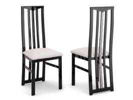 Lot de 2 chaises REBECCA noir laqué/blanc laqué