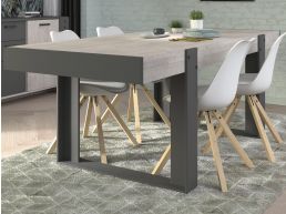 Table design TRAVIS gris loft/gris ombre