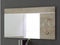 Miroir PADEL 120 cm blanc/chêne endgrain