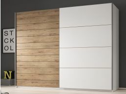 Armoire GALACTIC 2 portes 270 cm blanc/chêne beaufort