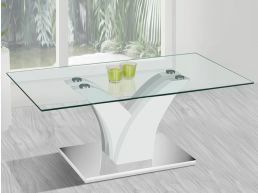 Table basse rectangulaire YAKARI 110 cm blanc laqué