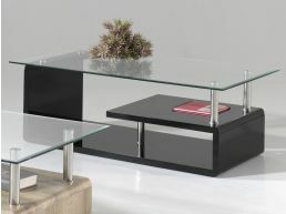 Table basse rectangulaire AKILA 120 cm noir laqué