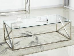 Table basse rectangulaire OCTOPUS 120 cm argent