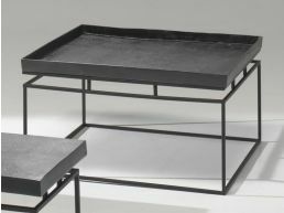 Table de salon ARROX carré 80 cm métal noir