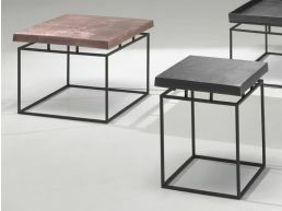 Lot de 2 tables basses ARONA métal noir/bronze