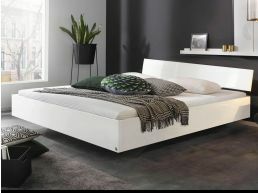 Lit IXANA 160x200 cm blanc alpin avec tête de lit