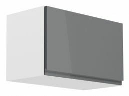 Meuble haut cuisine ASPAS 1 porte battante 60 cm blanc/gris laqué