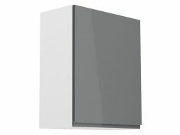 Meuble haut cuisine ASPAS 1 porte gauche 60 cm blanc/gris laqué