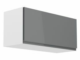 Meuble haut cuisine ASPAS 1 porte battante 80 cm blanc/gris laqué