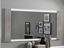 Miroir rectangulaire RANDY 170 cm béton/blanc