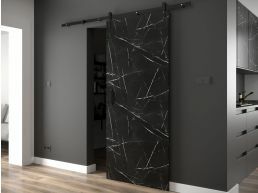 Porte coulissante PIXAL marbre noir