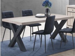 Table repas rectangulaire ARCHIMEDE 190 cm chêne naturel/noir