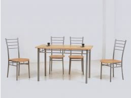 Ensemble repas table et chaises AMELIA érable